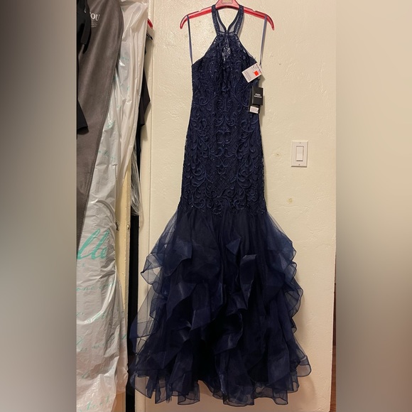 XS navy blue long dress for sale. New dress with tags. - Picture 3 of 9